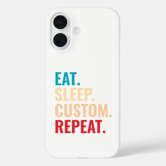 スリープ食べカスタム文字繰り返し Case-Mate iPhoneケース (裏面)