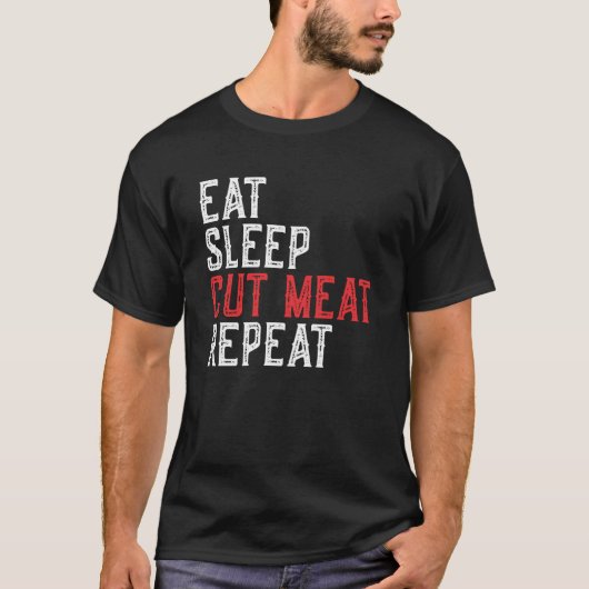 スリープ食べカットミートリピーター Tシャツ (正面)