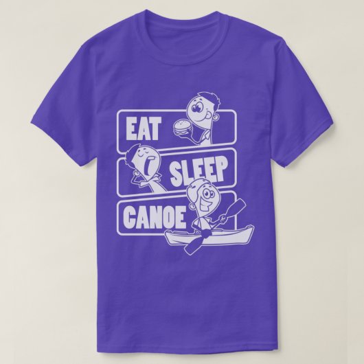 スリープ食べカヌーリピートOuttriggerカヌカヤックpr Tシャツ (デザイン正面)