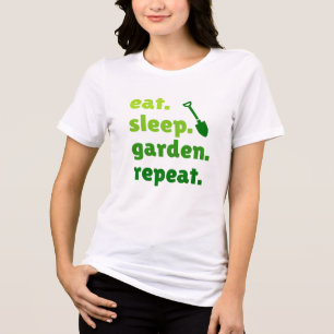 スリープ食べガーデンリピート園芸愛好家ティー トライブレンドTシャツ