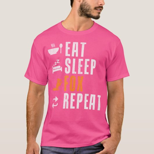 スリープ食べキツネリピートキツネ Tシャツ (正面)