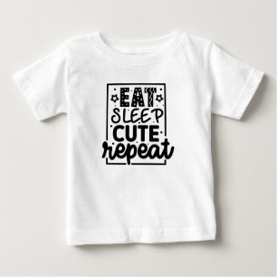 スリープ食べキュートリピートベビー ベビーTシャツ