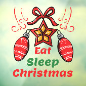 スリープ食べクリスマスクリスマスホーム ウィンドウサイン (シート3)