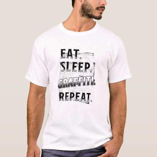スリープ食べグラフィティリピート Tシャツ (正面)