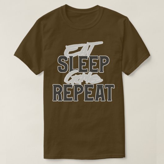 スリープ食べゲームのリピート Tシャツ (デザイン正面)