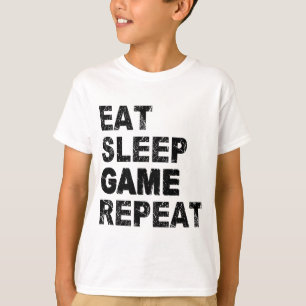 スリープ食べゲームのリピート Tシャツ