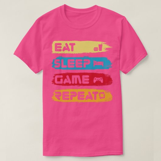 スリープ食べゲームのリピート Tシャツ (デザイン正面)
