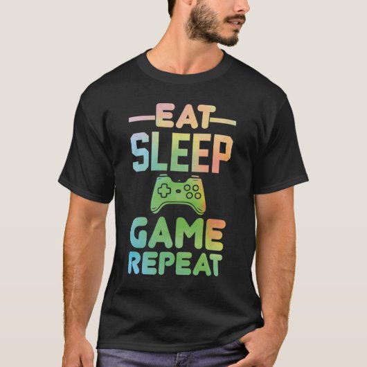スリープ食べゲームのリピート Tシャツ (正面)