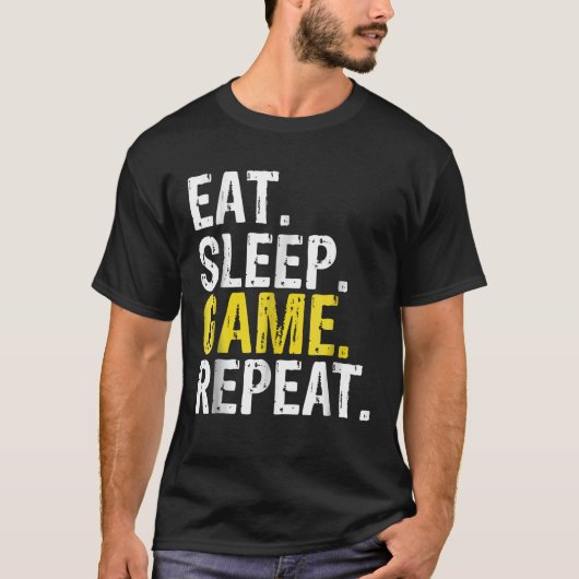 スリープ食べゲームのリピート Tシャツ (正面)