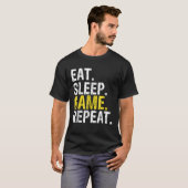スリープ食べゲームのリピート Tシャツ (正面フル)
