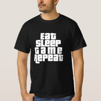 スリープ食べゲームのリピート Tシャツ