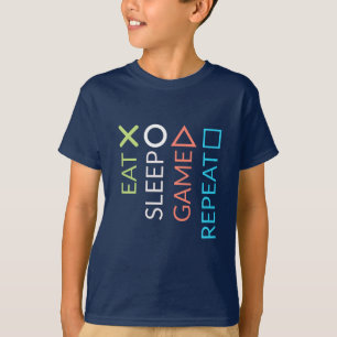 スリープ食べゲームのリピート Tシャツ