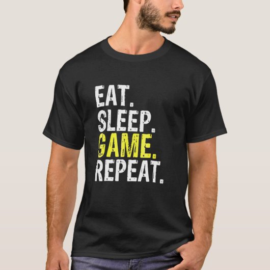 スリープ食べゲームのリピート Tシャツ (正面)