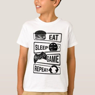 スリープ食べゲームのリピート Tシャツ