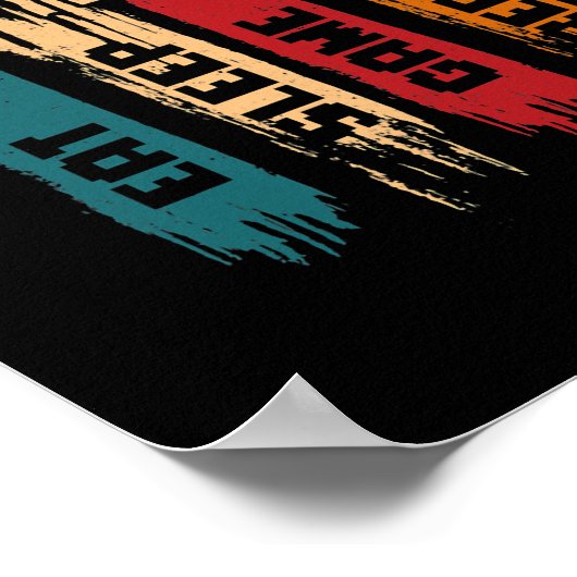 スリープ食べゲームの繰り返しゲームのギフトゲーマーボーイガール ポスター (角)