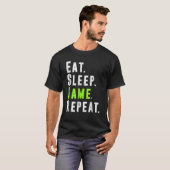 スリープ食べゲームの繰り返しビデオコンピュータゲーム Tシャツ (正面フル)