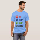 スリープ食べゲームの繰り返しワードアートTシャツ Tシャツ (正面フル)