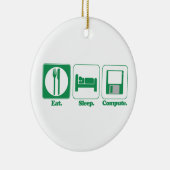 スリープ食べコンピューター（緑） セラミックオーナメント (右)