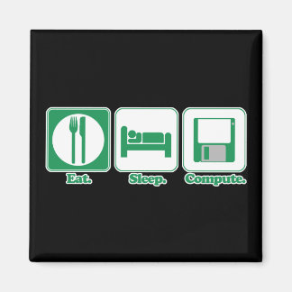 スリープ食べコンピューター（緑） マグネット