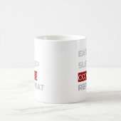 スリープ食べコードの繰り返し コーヒーマグカップ (中央)
