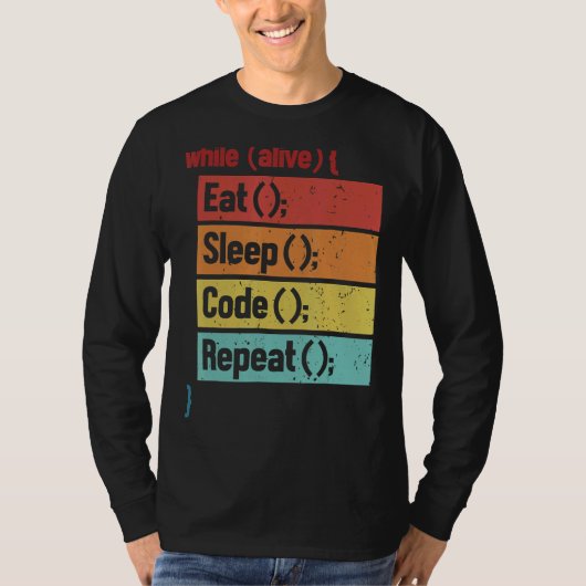 スリープ食べコードリピートSoftware Developer It Tech 1 Tシャツ (正面)