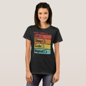 スリープ食べコードリピートSoftware Developer It Tech 1 Tシャツ (正面フル)