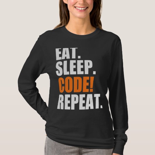 スリープ食べコード繰り返し Tシャツ (正面)