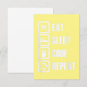 スリープ食べコード・リピート・コーディング・プログラミング・エンジニア サンキューカード (正面/裏面)