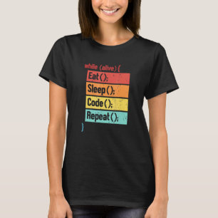 スリープ食べコード・リピート・ソフトウェア・エンジニア開発者 Tシャツ