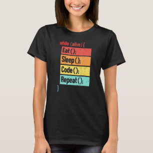 スリープ食べコード・リピート・ソフトウェア・エンジニア開発者 Tシャツ