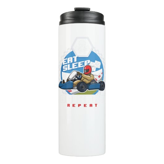 スリープ食べゴーカートリピーターKartingモータースポーツフラットT タンブラー (正面)