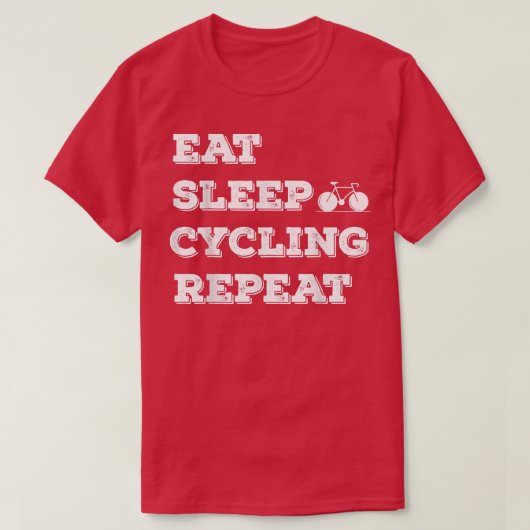 スリープ食べサイクリングリピート自転車 Tシャツ (デザイン正面)