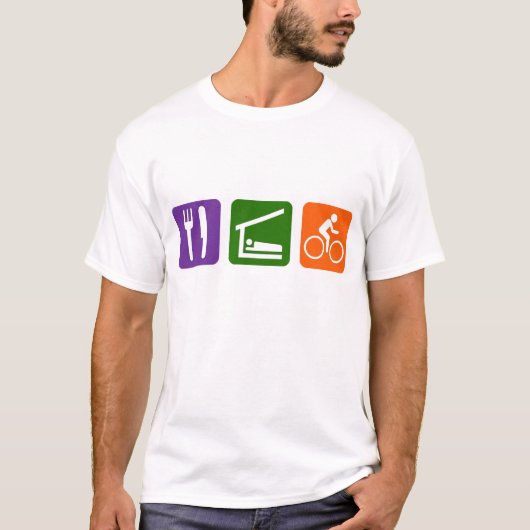 スリープ食べサイクリング Tシャツ (正面)