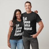 スリープ食べサルサリピートおもしろい社交ダンスダンス Tシャツ (ユニセックス)