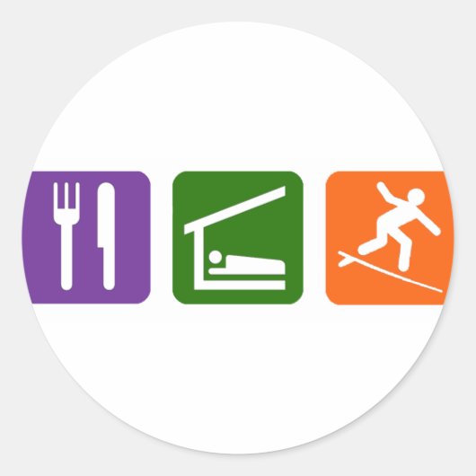 スリープ食べサーフィン ラウンドシール (正面)