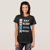 スリープ食べジェットスキおもしろいーを繰り返す Tシャツ (正面フル)