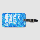 スリープ食べスイムリピートスイミングプール水中競技 ラゲッジタグ (正面横)