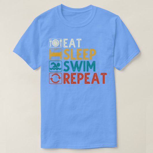 スリープ食べスイムリピート2 Tシャツ (デザイン正面)
