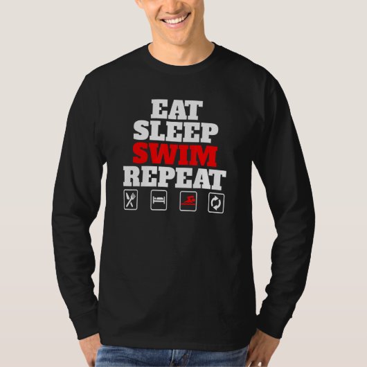 スリープ食べスイムリピート Tシャツ (正面)