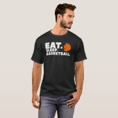 スリープ食べスケットボールコーチスポーツボールプレーヤー Tシャツ (正面フル)