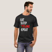 スリープ食べスタイリングリピート美容師理容師ヘア Tシャツ (正面フル)
