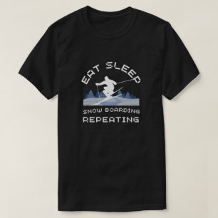 スリープ食べスノーボーディング繰り返し Tシャツ
