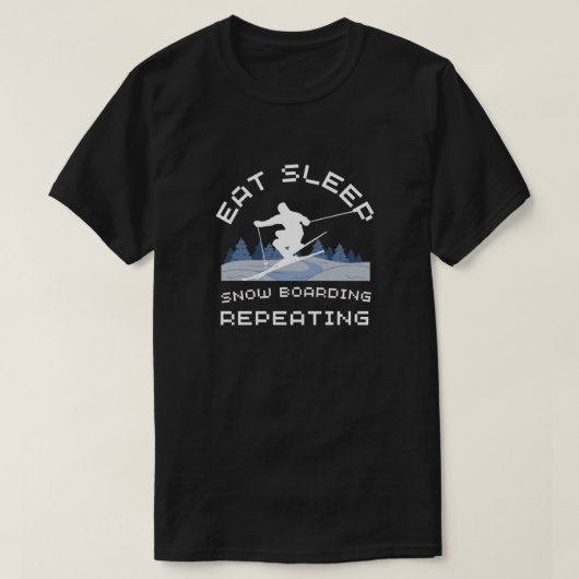スリープ食べスノーボーディング繰り返し Tシャツ (デザイン正面)
