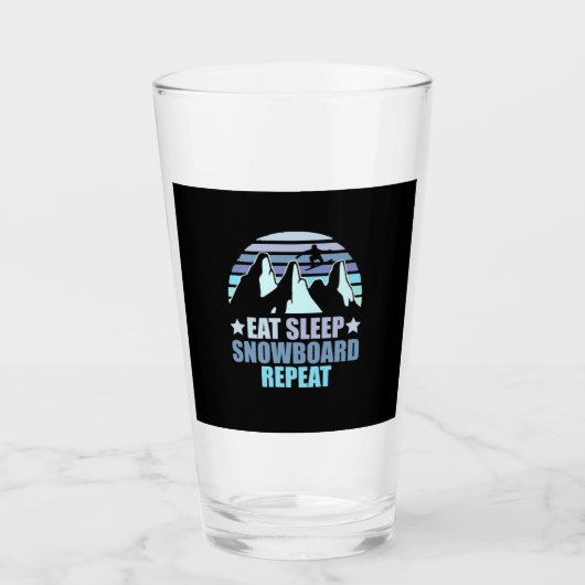 スリープ食べスノーボードリピート タンブラーグラス (正面)
