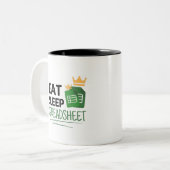 スリープ食べスプレッドシートツートーンコーヒーマグ ツートーンマグカップ (正面左)