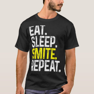 スリープ食べスミットリピートおもしろいテーブルトップゲームヘルプ Tシャツ