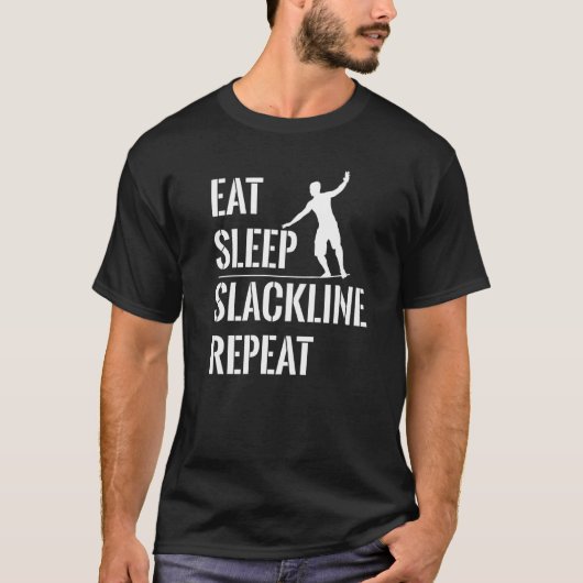 スリープ食べスラックラインリピート1 Tシャツ (正面)