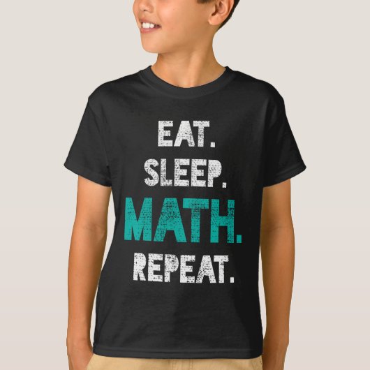 スリープ食べス算数リピート算数おもしろい先生ギフト Tシャツ (正面)