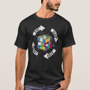 スリープ食べソルブMath Speed Cubing Genie Cub Tシャツ