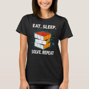 スリープ食べソルブMath Speed Cubing Genie Cub Tシャツ